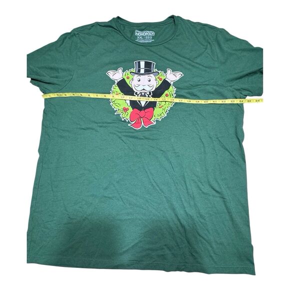T Shirt‎ Mr Monopoly Board Game Character Christmas Holiday Wreath Old Navy XXL - Picture 3 of 5